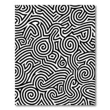 Modern Black White Swirl Geometric Area Rug