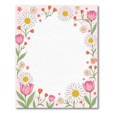 Pink Daisy Tulip Floral Border Area Rug