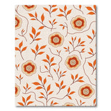 Vintage Orange Floral Pattern Area Rug