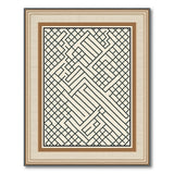 Intricate Geometric Maze Beige Area Rug