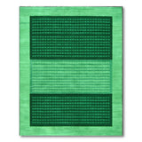 Green Emerald Green Plaid Geometric Area Rug