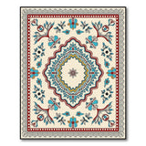 Persian Medallion Area Rug in Blue Teal Red