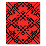 Red Bold Red Black Geometric Area Rug