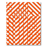 Bold Orange Geometric Zigzag Area Rug