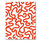 Red Bold Red Squiggle Abstract Area Rug