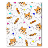 Playful Cartoon Orange Cats Stars Rug