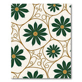 Ornate Green Floral Vine Area Rug