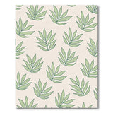 Lush Green Palm Leaves Beige Area Rug