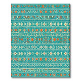 Blue and Teal Heritage Tribal Teal Heritage Tribal Geometric Area Rug