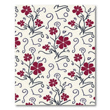 Red Hibiscus Floral Swirl Area Rug