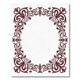 Ornate Red Floral Frame Area Rug