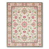 Multi-color and Patterns Ivory Pink Floral Persian Area Rug