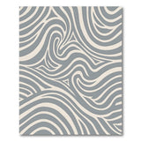 Grey Swirling Waves Abstract Area Rug