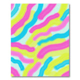 Vibrant Wavy Brush Stroke Abstract Area Rug