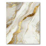 Gold and Silver Gold Veined Marble Abstract Area Rug
