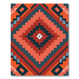 Orange Diamond Southwestern Geometric Area Rug