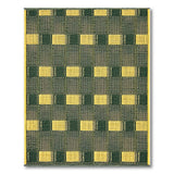 Green Yellow Geometric Woven Area Rug