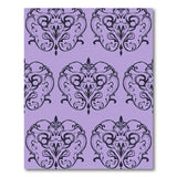 Purple Elegant Purple Damask Floral Area Rug