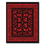 Ornate Red on Black Persian Area Rug