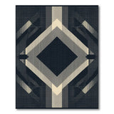 Modern Geometric Diamond Black White Area Rug
