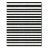 Distressed Black White Striped Distressed Vintage Area Rug