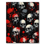 Red Skull Blood Splatter Washable Area Rug