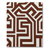 Terracotta Geometric Maze Area Rug