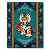 Majestic Orange Tiger Southwestern Area Rug