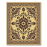 Beige and Neutral Ornate Beige Persian Medallion Area Rug
