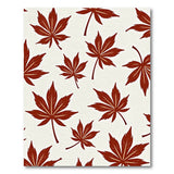 Red Japanese Maple Leaf Pattern Area Rug