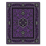ODIKA Gothic Medallion Purple Washable Area Rug - Low Pile Non-Slip Floor Mat