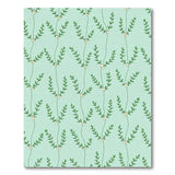 Teal Green Leaf Berry Pattern Area Rug