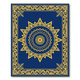 Blue and Teal Navy Blue Gold Mandala Area Rug