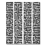 Black and White Intricate Maze Labyrinth Black White Rug