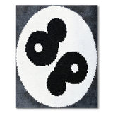 Yin Yang Black White Geometric Area Rug