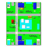 Retro Pixel Town Map Area Rug
