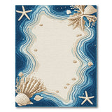 Coastal Beach Starfish Seashell Blue Teal Rug