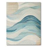 Abstract Teal Ocean Wave Area Rug