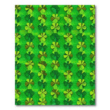 Green Floral Vintage Lucky Four-Leaf Clover Green Area Rug