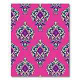 Vibrant Pink Damask Medallion Area Rug