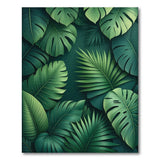 Green Lush Monstera Leaves Green Area Rug