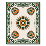 Orange Sunflower Medallion Persian Area Rug