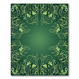 Elegant Emerald Green Floral Border Area Rug