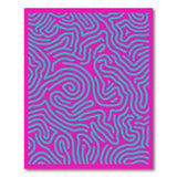 Vibrant Pink Teal Wavy Abstract Area Rug