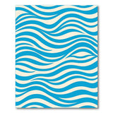 Wavy Blue Ocean Waves Area Rug