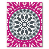 Pink Vibrant Pink Mandala Geometric Area Rug