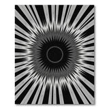 Black White Radial Spike Geometric Area Rug