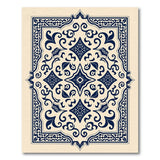 Blue and Teal Navy Ornate Border Persian Area Rug
