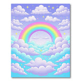 Whimsical Rainbow Clouds Area Rug