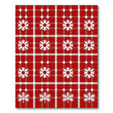 Red Festive Red Plaid Snowflakes Area Rug